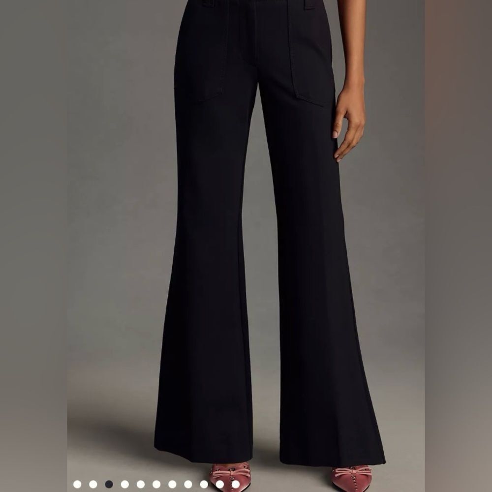 Anthropologie Maeve‎ the Naomi women’s 12 black wide leg flare pants black